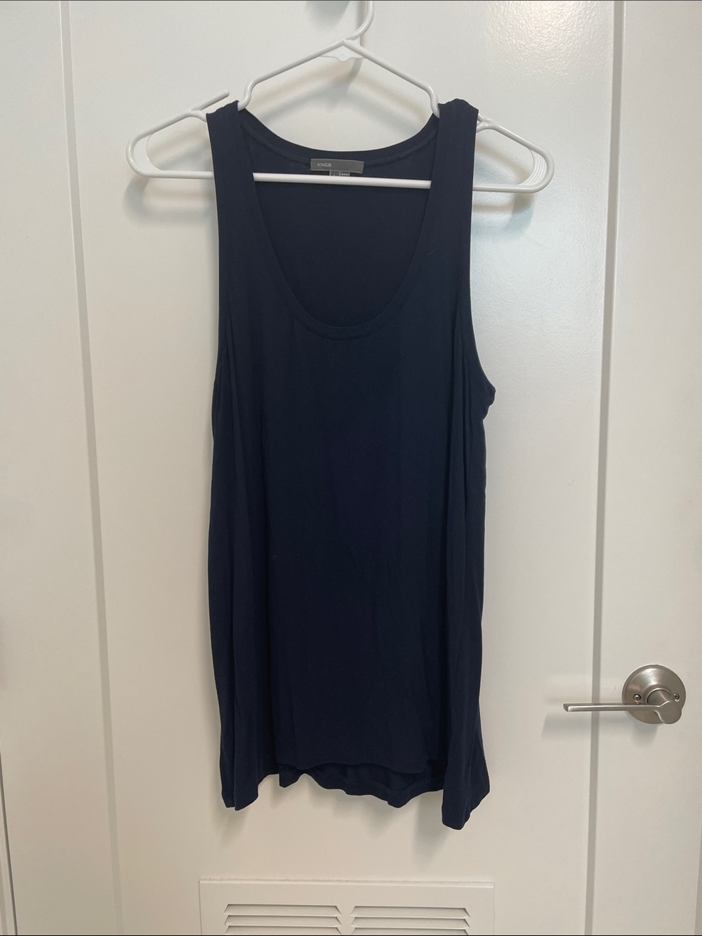Vince Navy Scoop Neck Sleeveless Tank